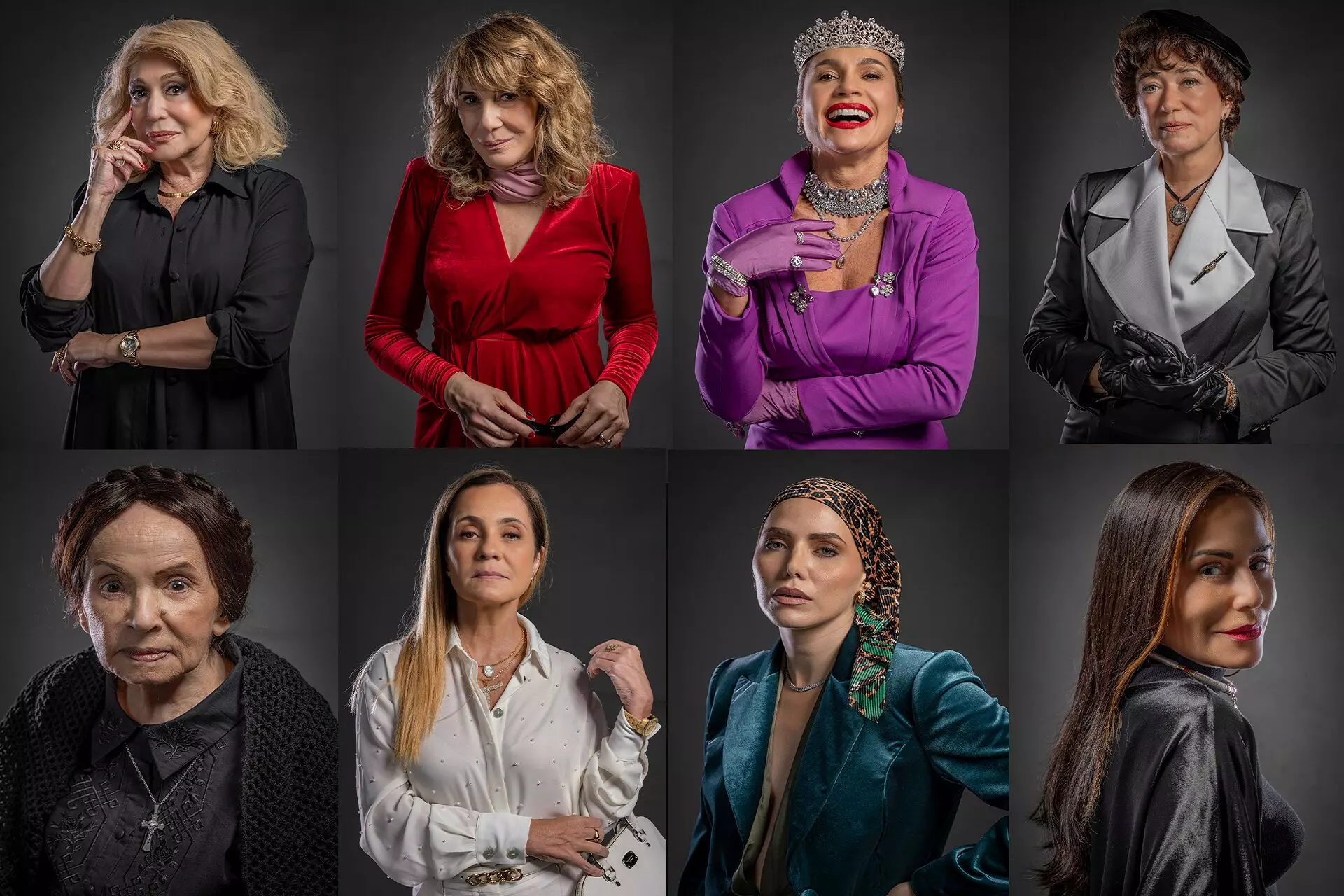 Susana Vieira, Renata Sorrah, Flávia Alessandra, Lília Cabral, Joana Fomm, Adriana Esteves, Letícia Colin e Glória Pires no Show 60 Anos da TV Globo