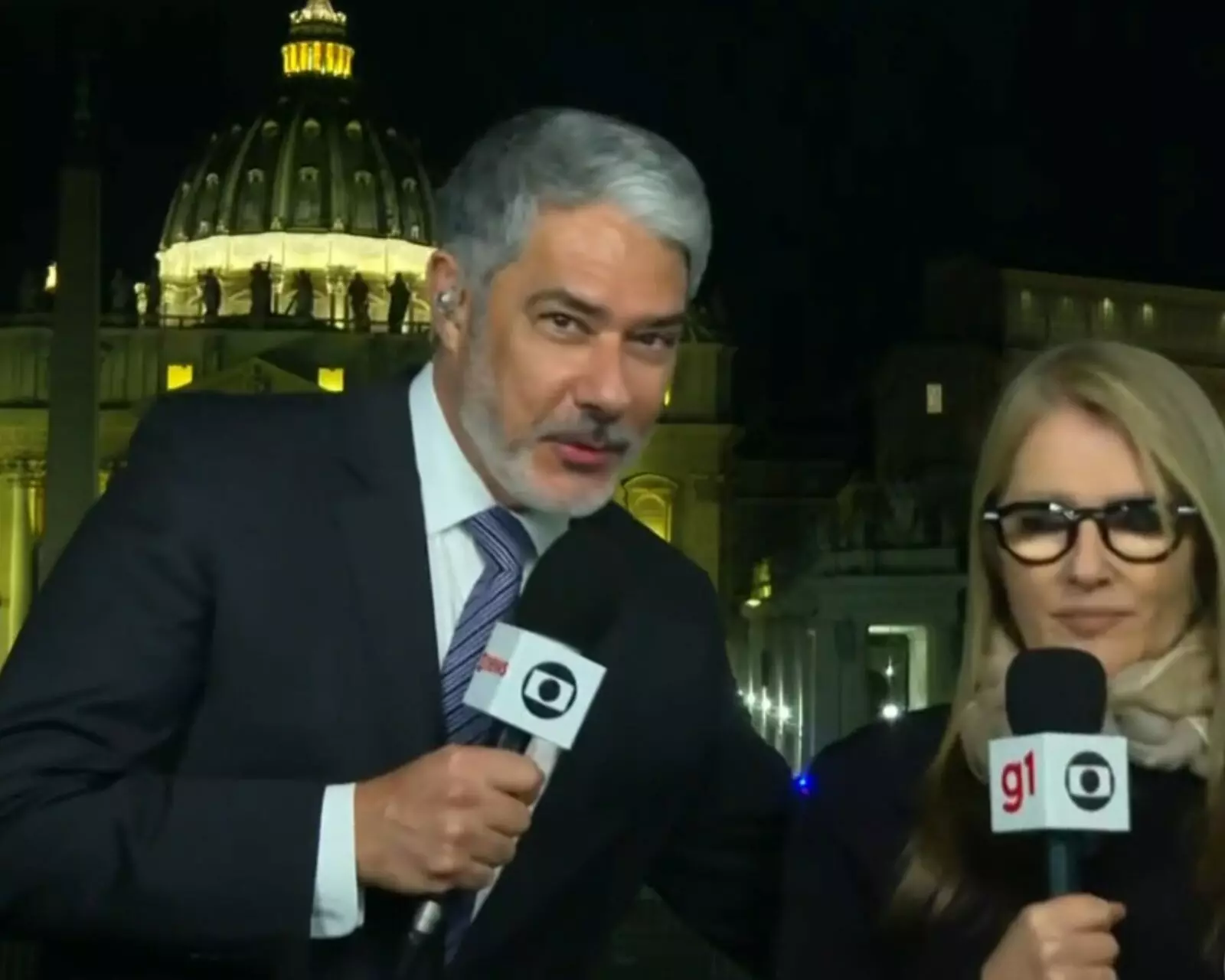 William Bonner e Ilze Scamparini no Jornal Nacional