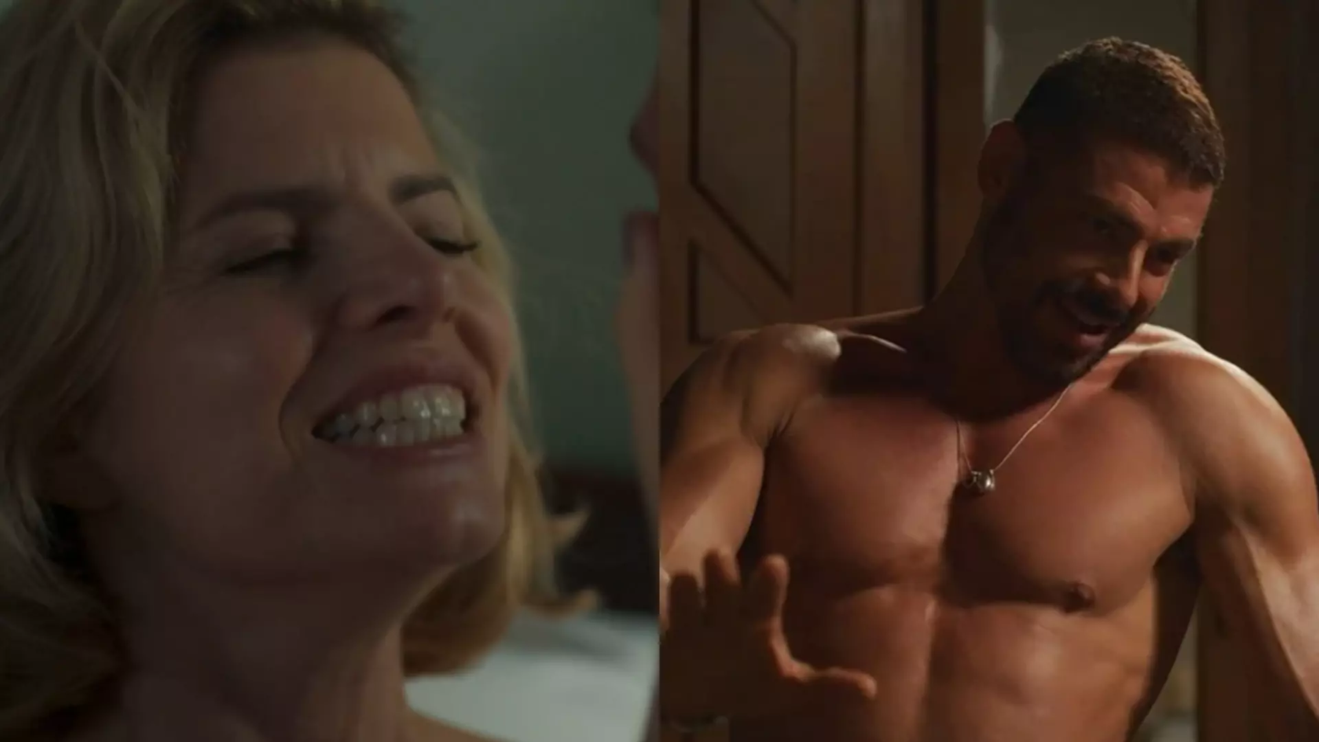 Odete (Debora Bloch) e César (Cauã Reymond) de Vale Tudo