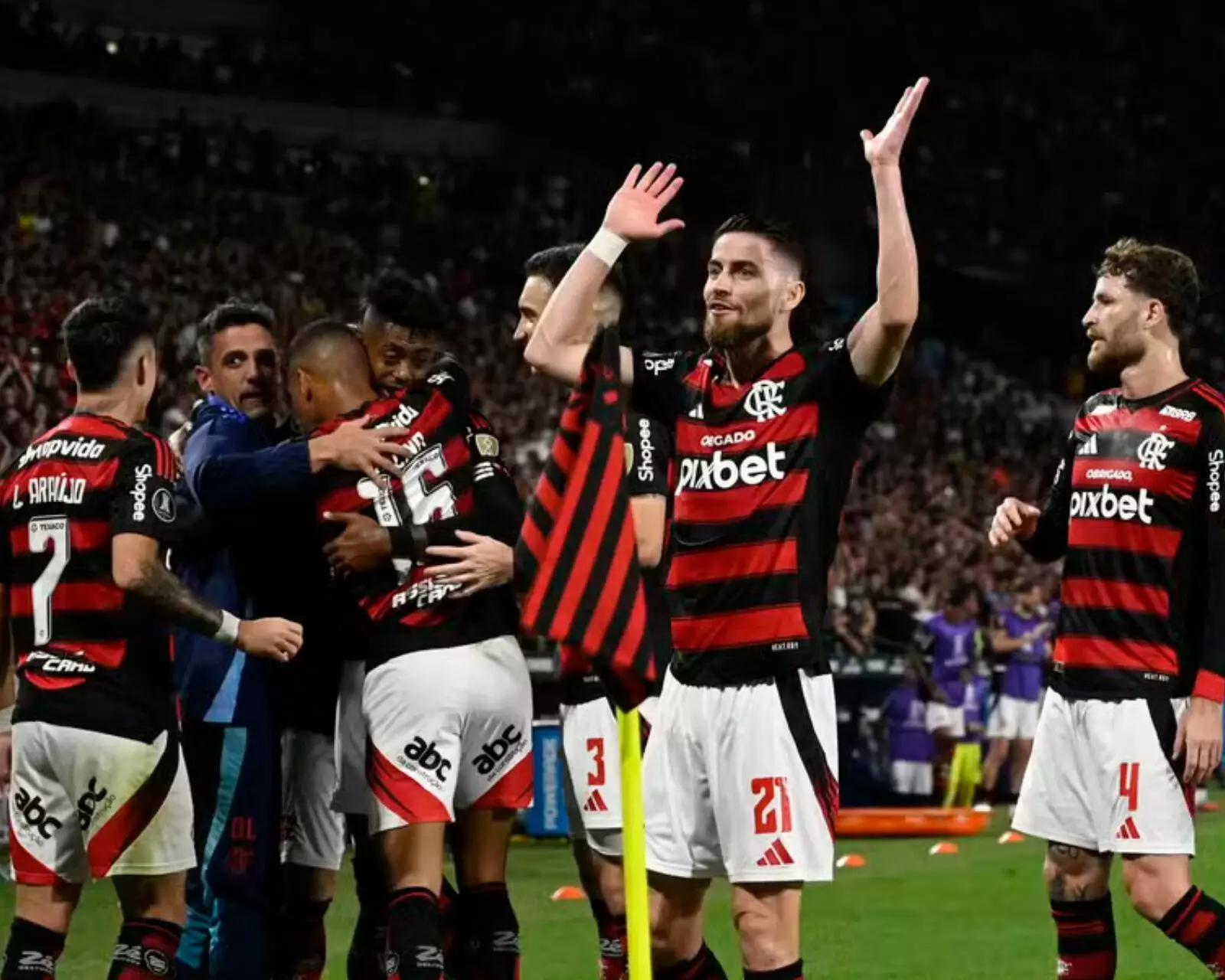 Comemoração do gol em Flamengo x Internacional