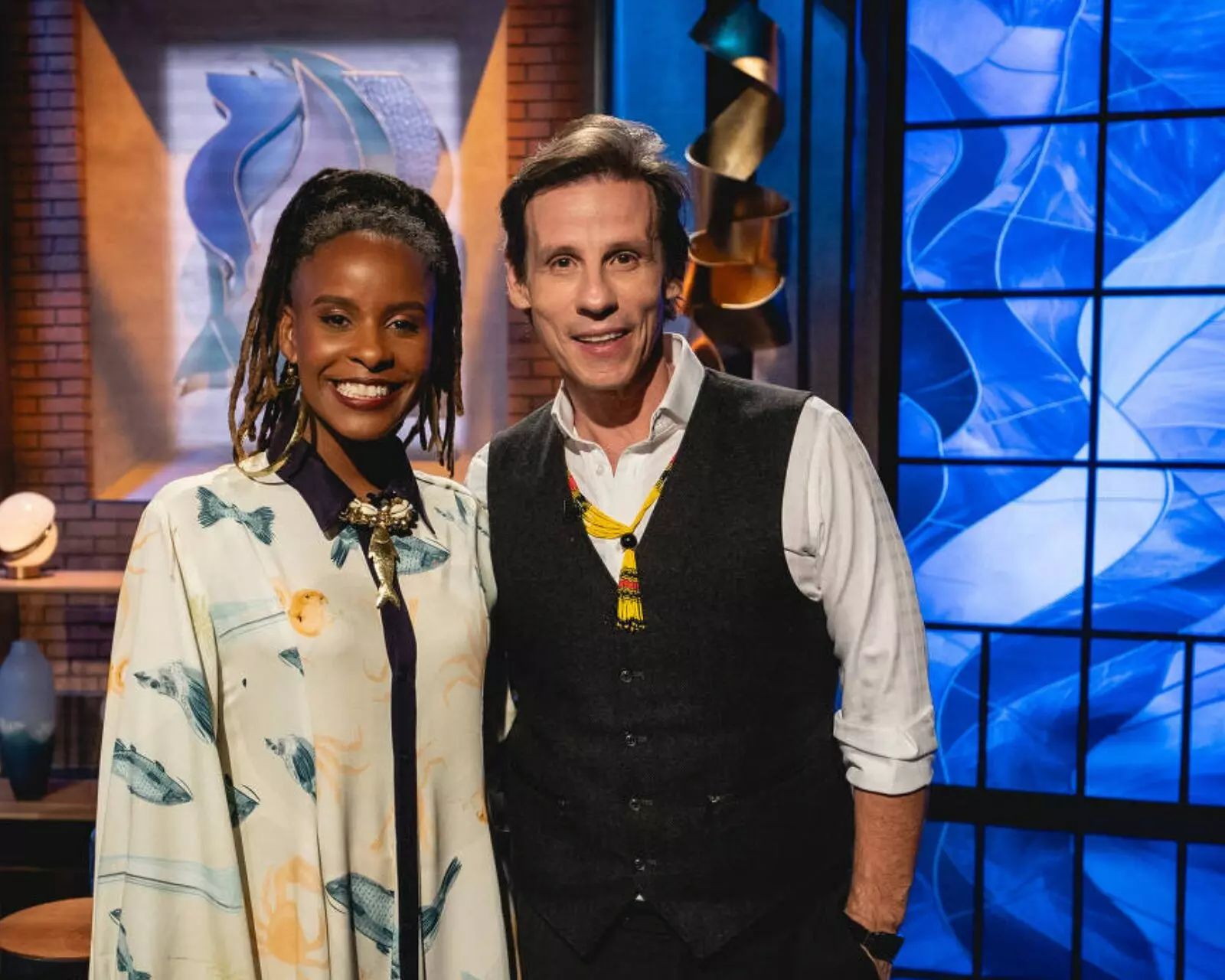 Os empresários Monique Evelle e Caito Maia no Shark Tank Brasil