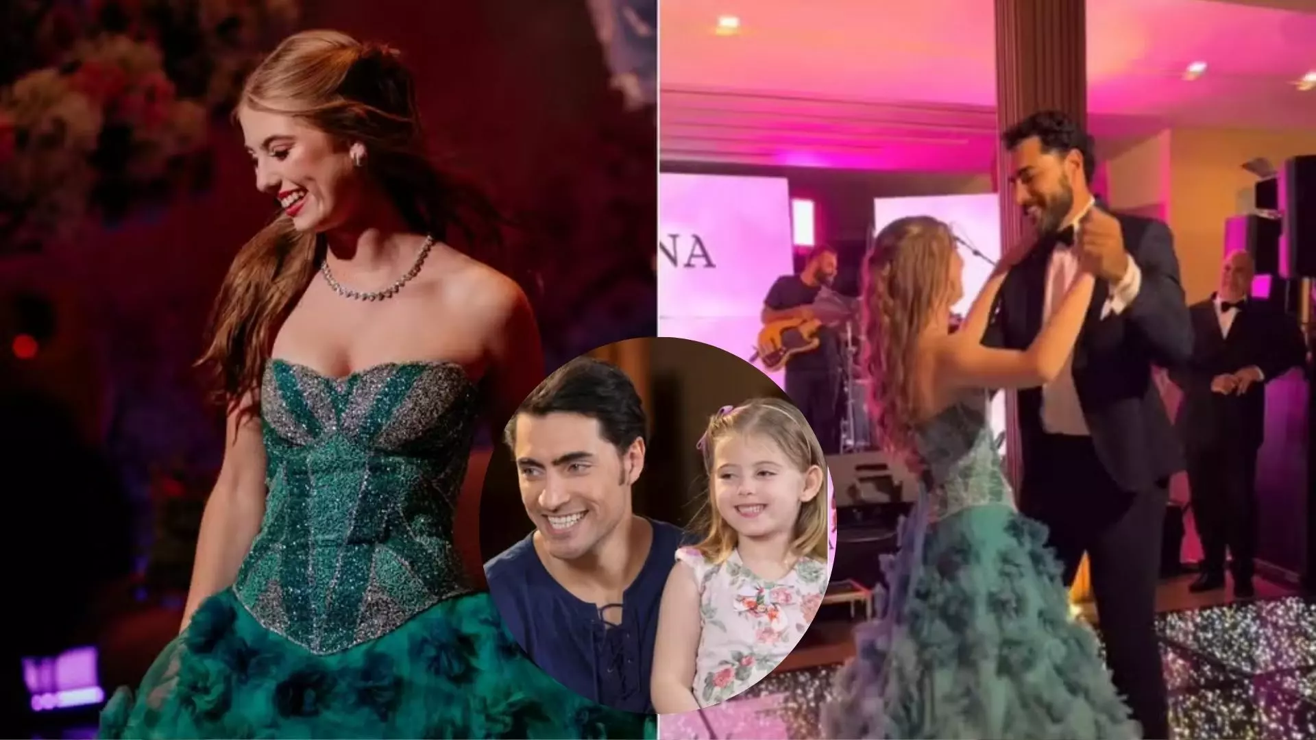 Lorena Queiroz e Carlo Porto no baile de debutante da atriz