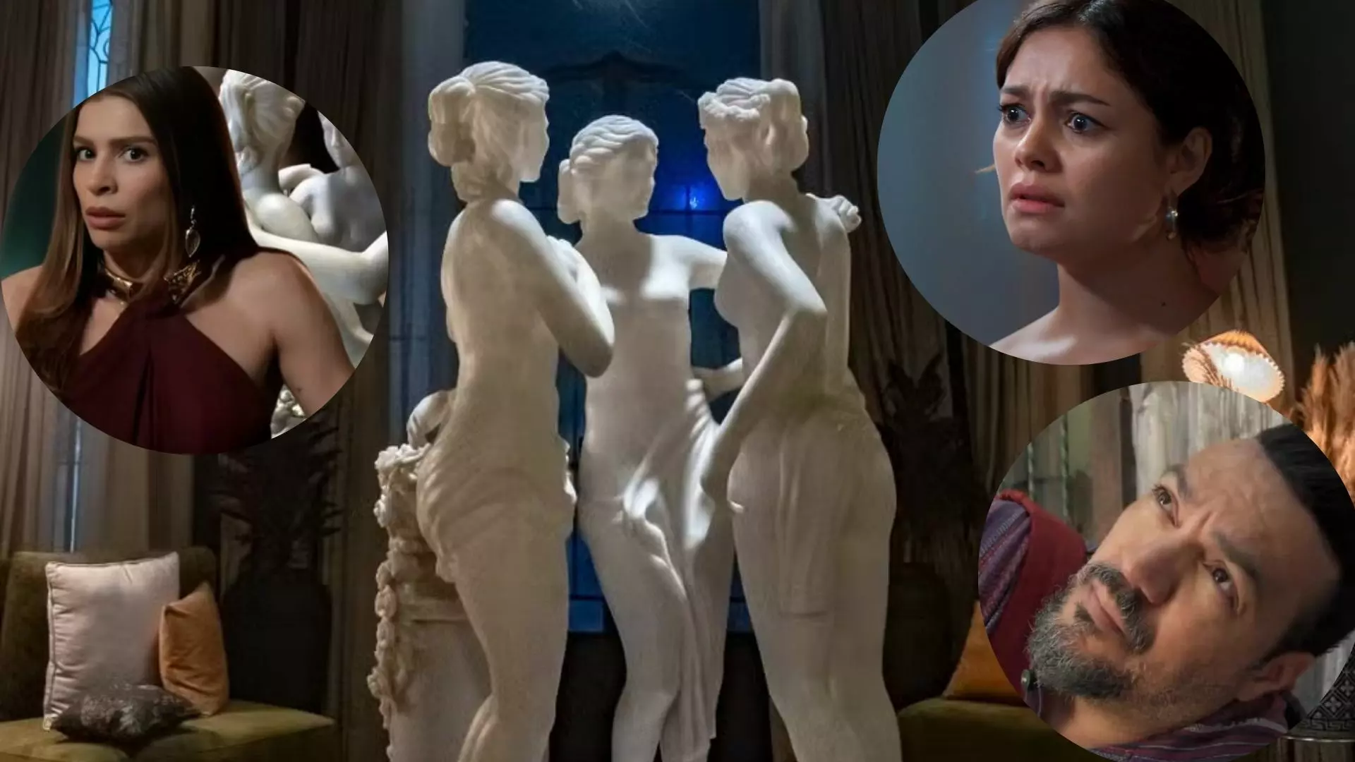 Arminda, Gerluce e Misael e a estátua das Três Graças