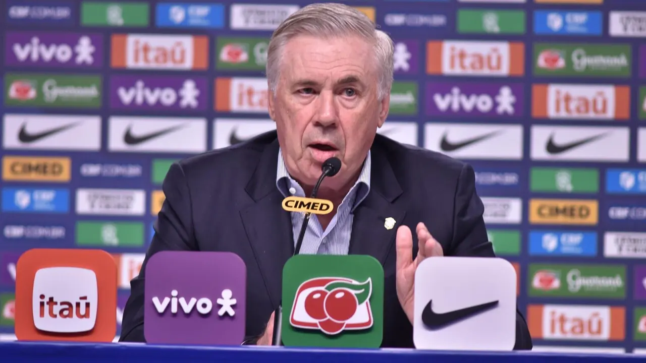 O tecnico da Selecao Brasileira Carlo Ancelotti