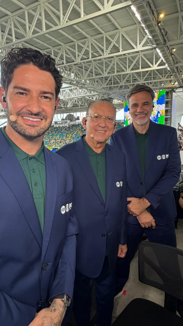 Alexandre Pato, Galvão Bueno e Mauro Beting