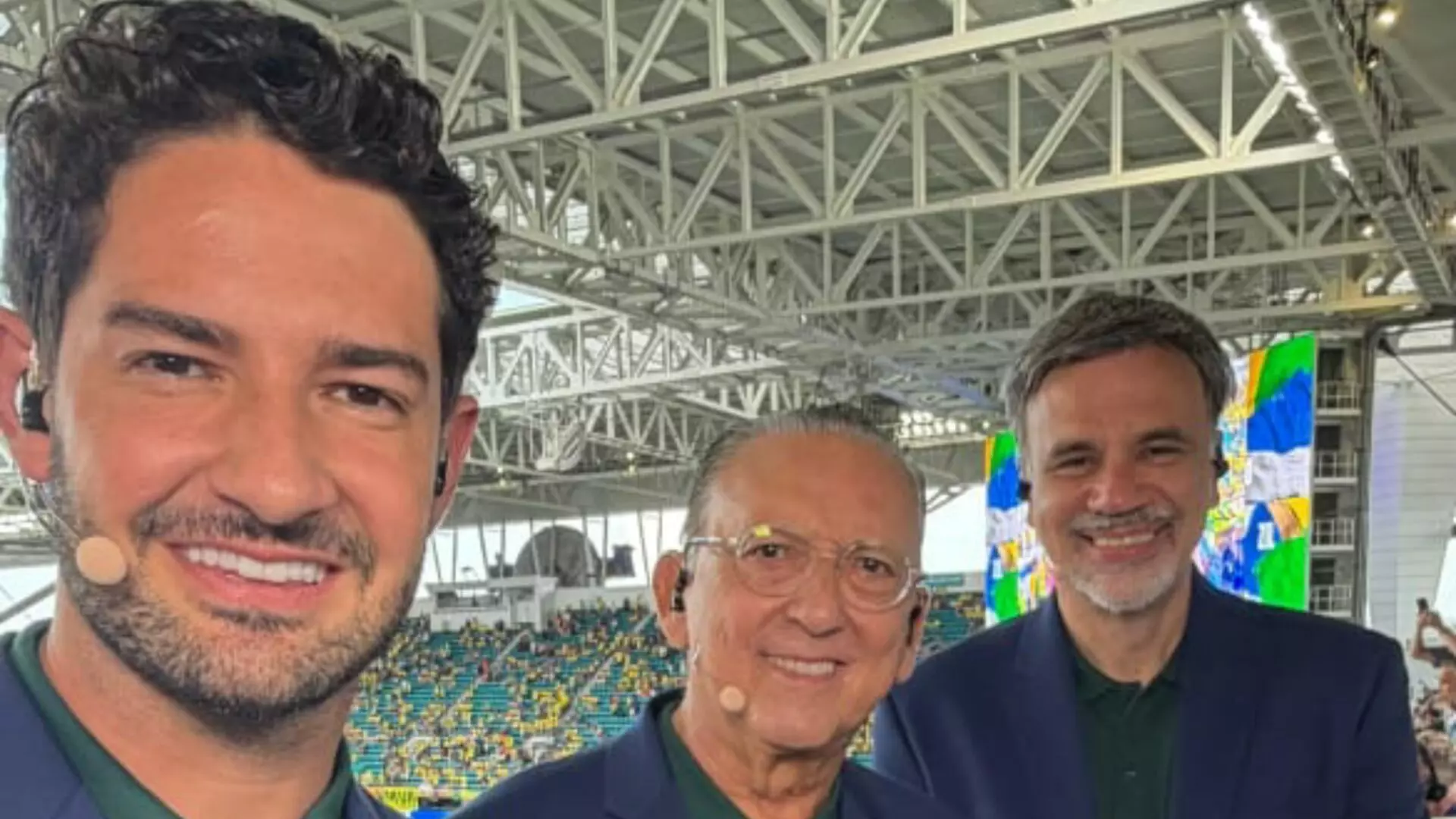 Alexandre Pato, Galvão Bueno e Mauro Beting