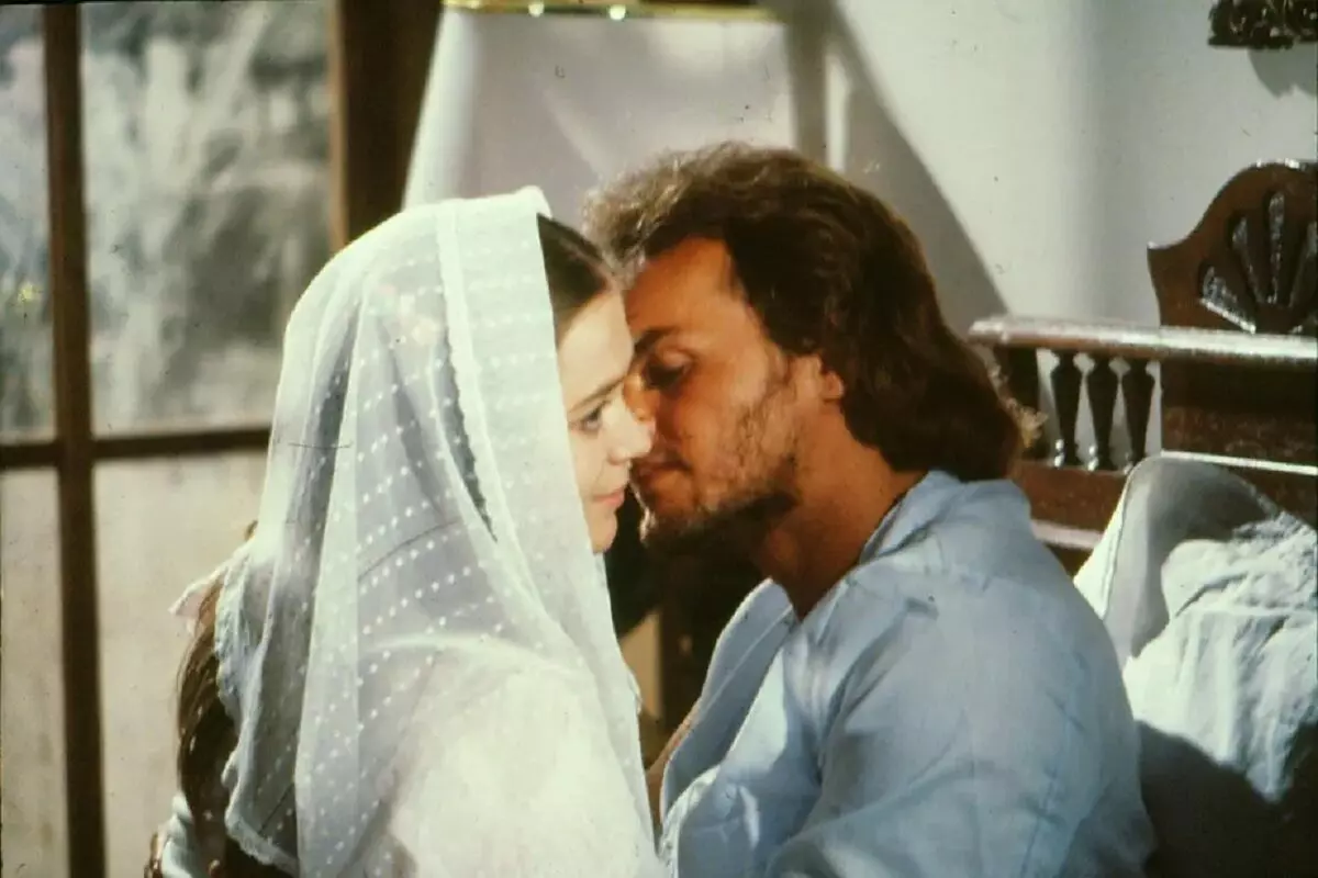 Maria Rita (Cristina Mullins) e José Eleutério (Kadu Moliterno) na primeira versão da novela Paraíso