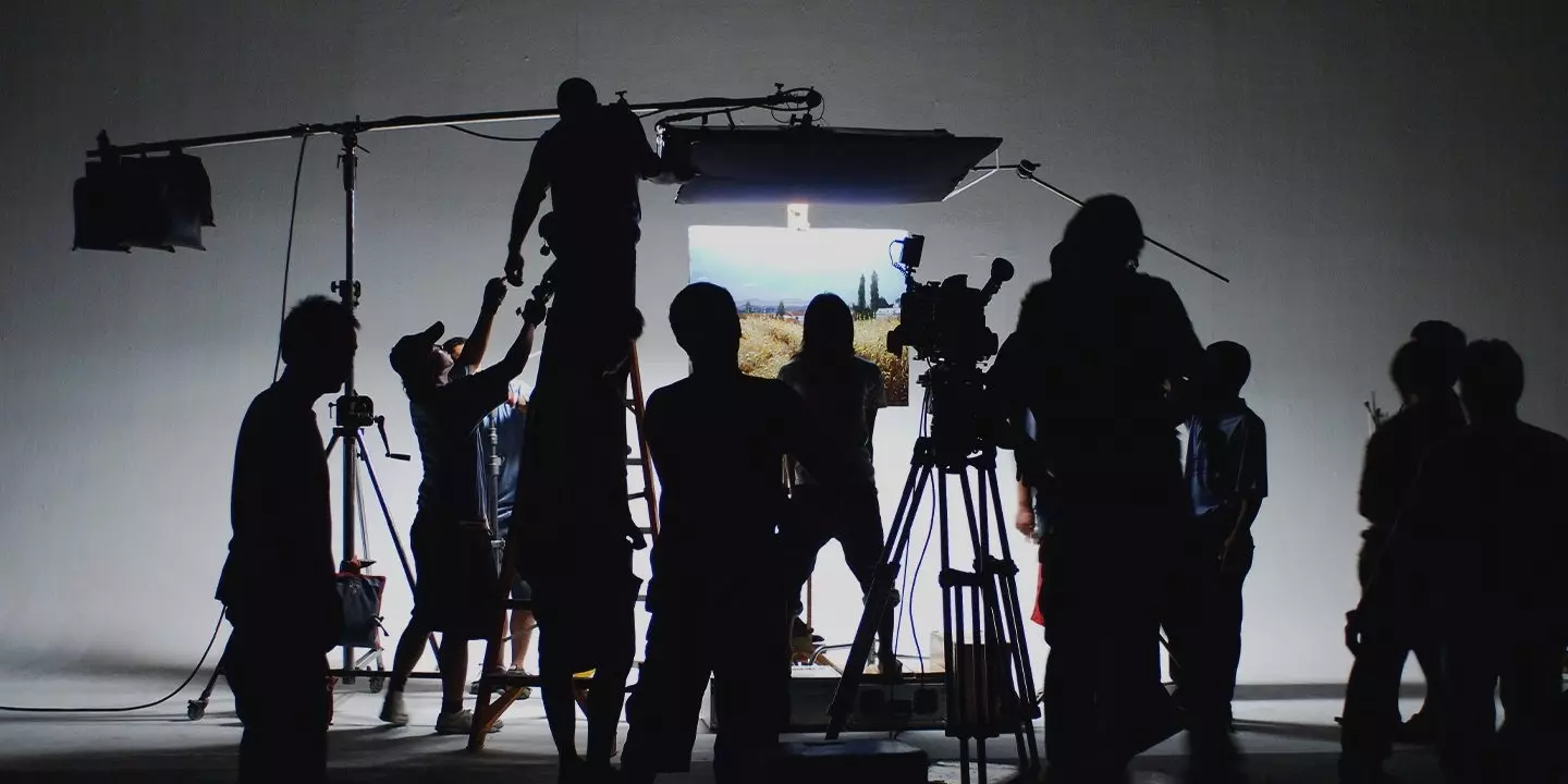 Equipe de produção na TV