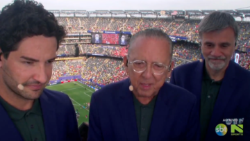 Galvão Bueno e comentaristas do SBT